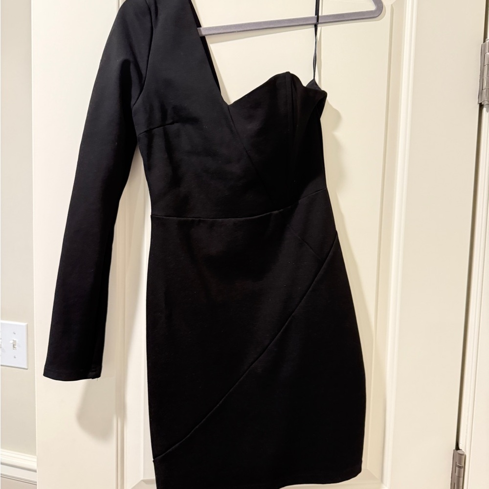 Lulu's Black One Shoulder Sweetheart Bodycon Dress